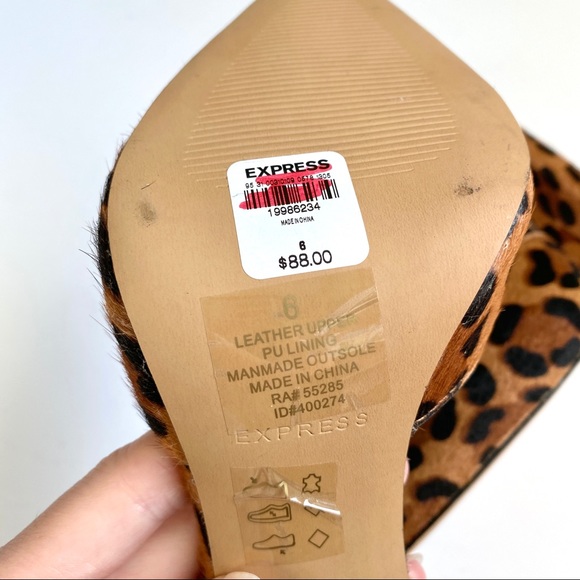NWT Express Cheetah Ankle Strap Sandals - Picture 13 of 13